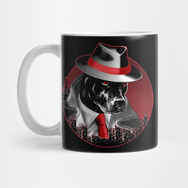 Pitbull Noire Mafia Dog Father in night city No Text by SafSafStore
